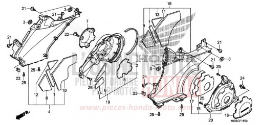 VERKLEIDUNG, STUFE/MOTOR, SEITENVERKLEIDUNG NC700DC de 2012